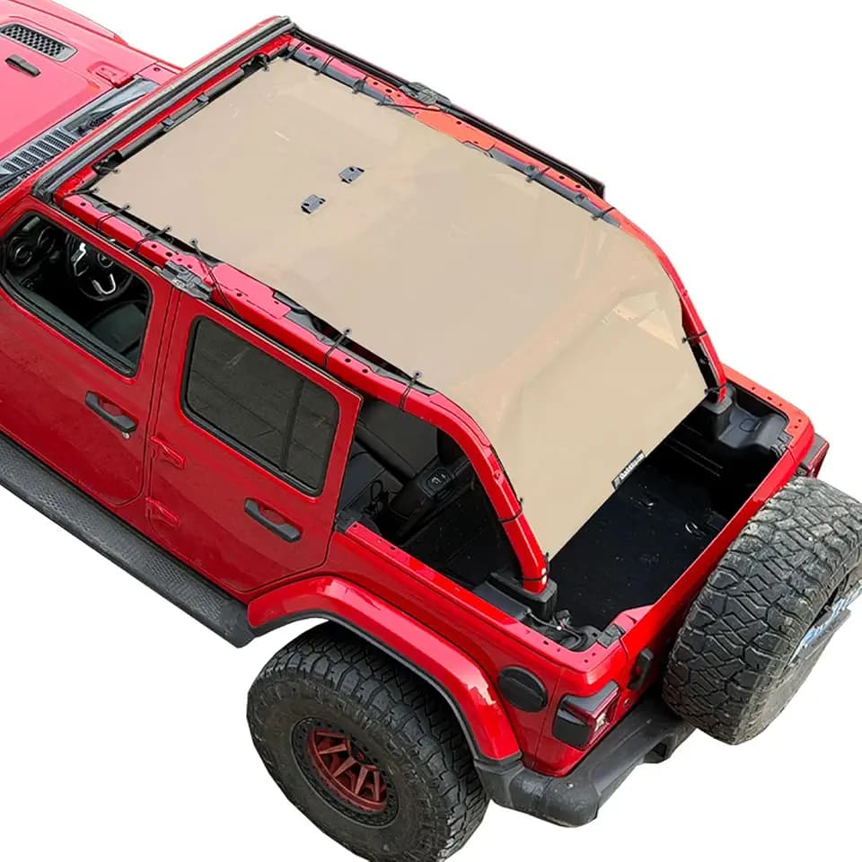 JL Sun Shade Top Roof Compatible with Jeep Wrangler Sunshade Full Length