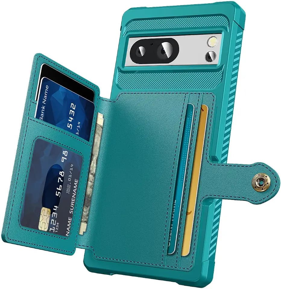 WEFOR Case for Google Pixel 8 - Wallet Case with PU Leather Card Pockets Back Flip Cover for Google Pixel 8 2023 (Green)