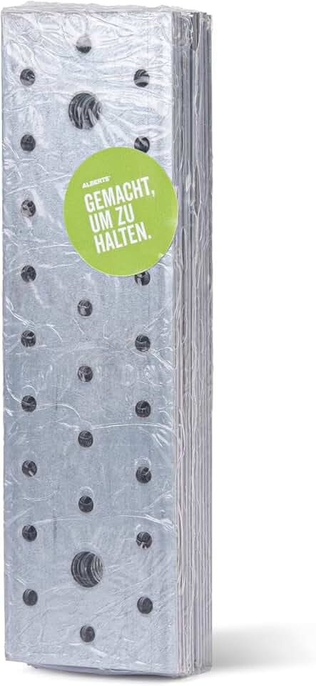 Alberts 339074 Lochplatte | sendzimirverzinkt | 200 x 60 mm | 12er Set