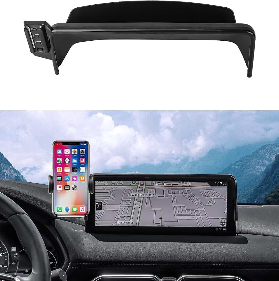 Autorder Auto-Handyhalterung für 2021-2025 Mazda CX-5 CX5 2025, Zubehör, Handyhalterung mit Armaturenbrett-Organizer für CX5 mit 10,25-Zoll-Bildschirm, Handy-Halterungen, freihändig, 360-Grad-Drehung