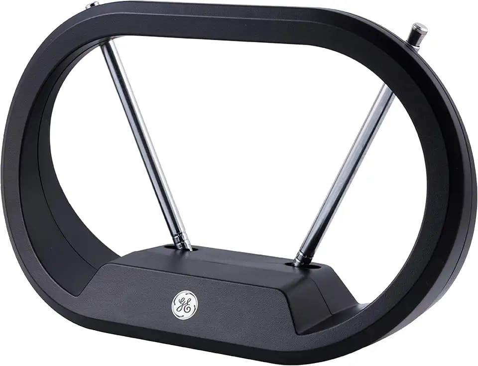GE Modern Loop Rabbit Ears Indoor TV Antenna, 15 inch Extendable Dipoles
