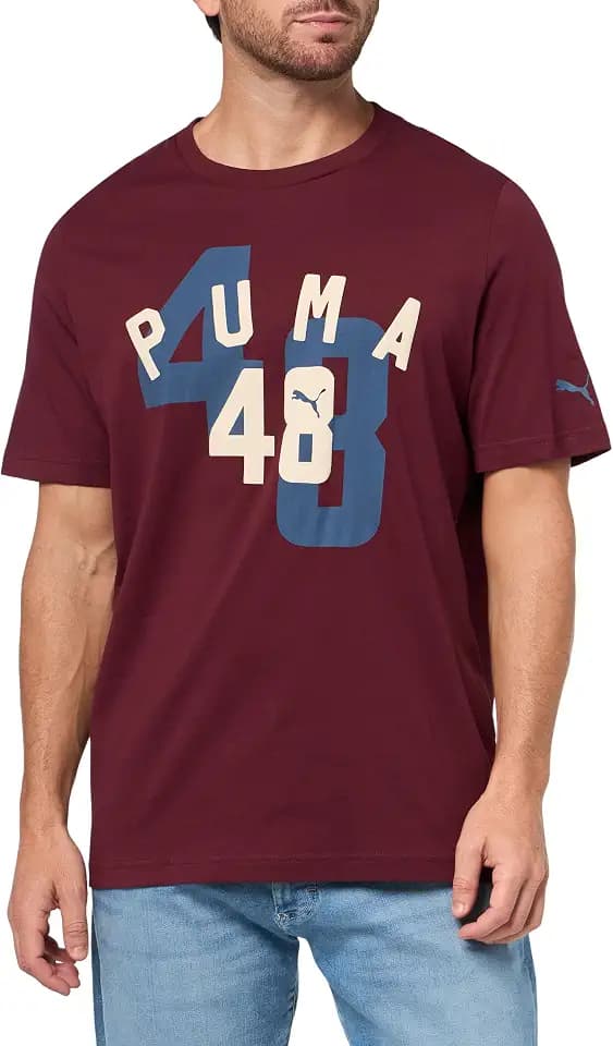 PUMA Mens Village Wear Graphic Crew Neck Short Sleeve Casual Tops Casual - Black