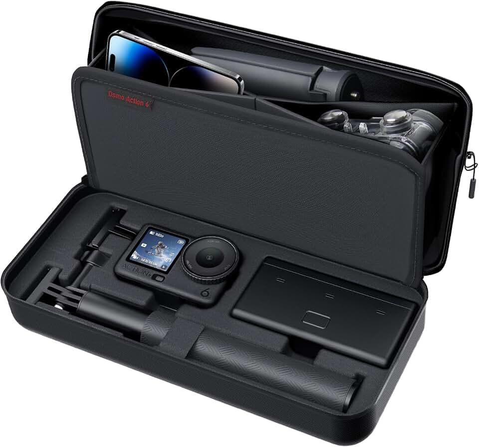 CYNOVA Carrying Case for DJI Osmo Action 6, PU Protective Storage Bag