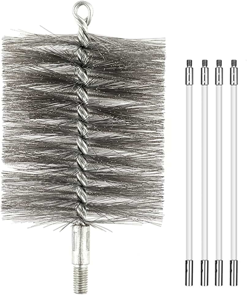 50 in Tent Wood Burning Stove Pipe Cleaning Brush Stainless Steel Bristles