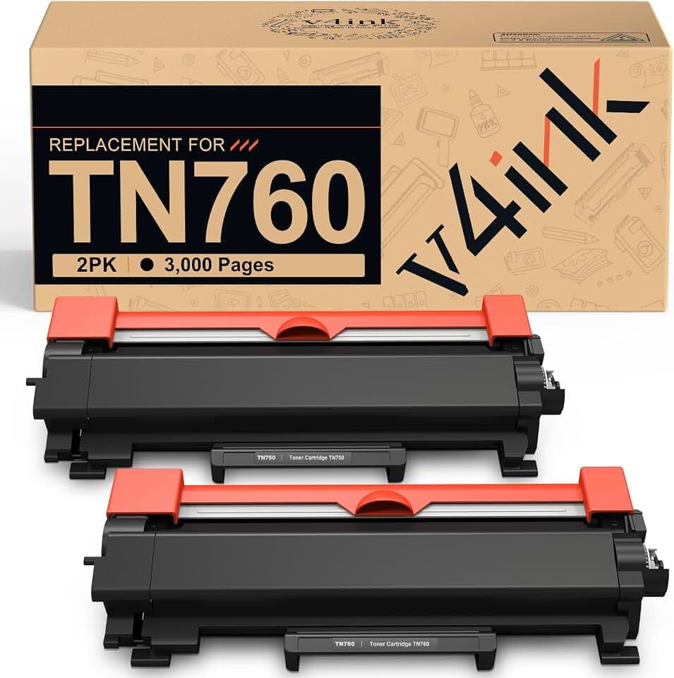 v4ink TN760 Compatible for Brother TN 760 Toner Cartridge 2Pack High Yield