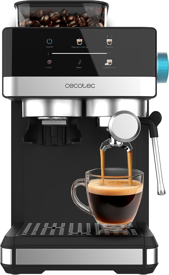 Cecotec Espressomaschine Power Espresso 20 Grind +, 1350W, 1,7 L Wassertank