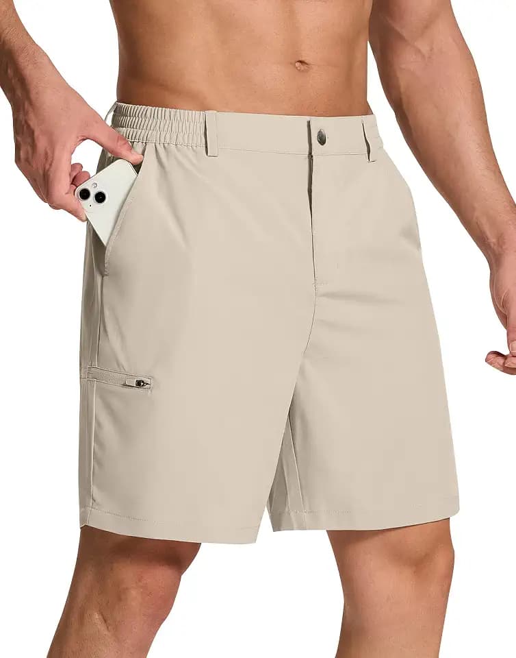 SERAMY Mens Stretch Golf Shorts with 6 Pockets Dry Fit 7 Inch Inseam Lightweight Dress for Hiking Work Casual
