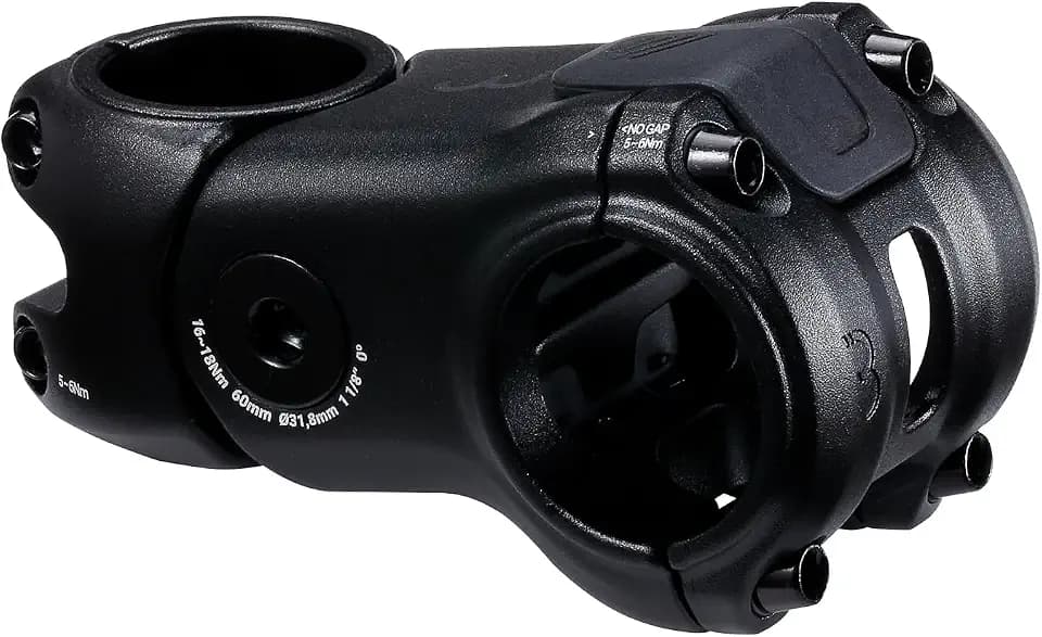 BBB Cycling ActionStem Fahrrad Vorbau - Gefedert - Für Rennrad, Gravelbike & E-Bike - 31.8mm - Verstellbar 0° bis +3.5° - Hohe Stoßdämpfung - Mehrere Fahrpositionen - Länge: 60mm - BHS-52