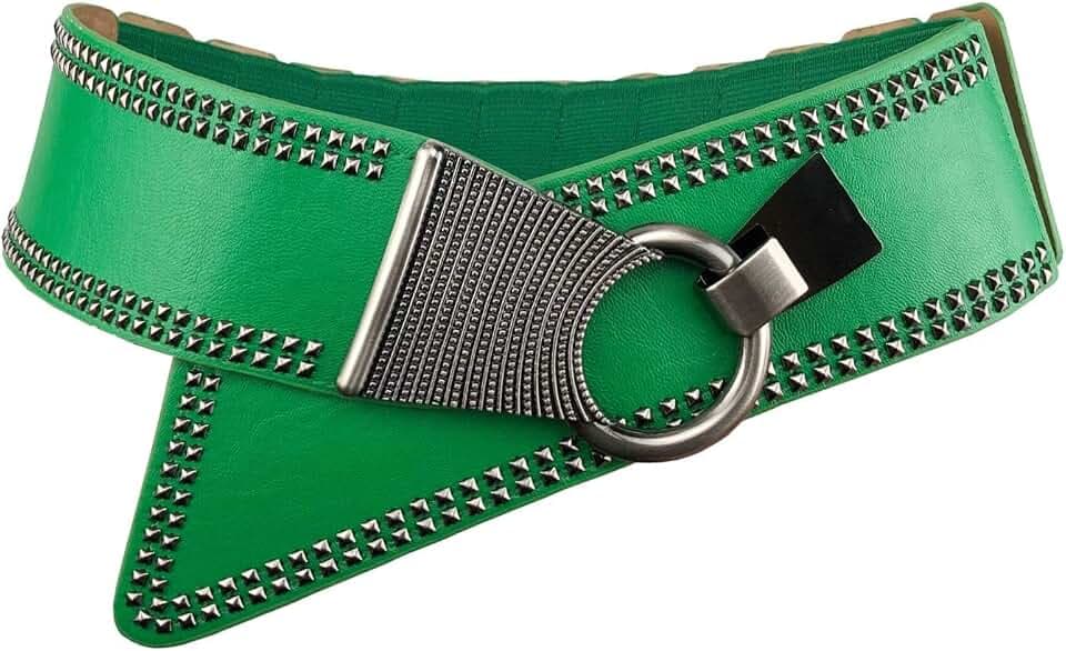 Adjustable Wide Elastic Belt for Women – Vintage Buckle, Stretchy Waistband, Versatile for Jeans, Dresses & Casual Wear