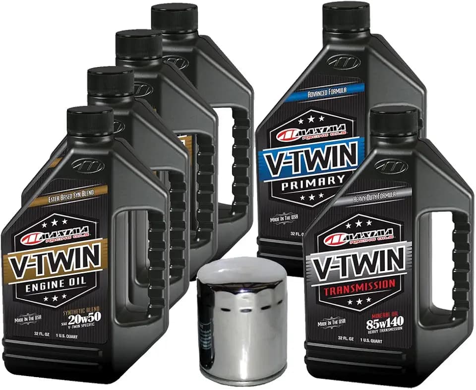 MaxHiflo VTTOCK22 Complete Engine Oil Change Kit for V-Twin Synthetic Blend Harley Davidson Twin Cam, 6 quart