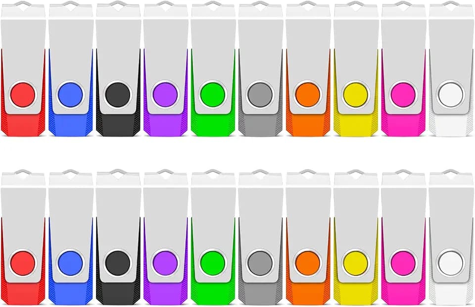 TEWENE USB Stick 128MB(Not 128GB) 20 Stück Set, USB 2.0 Rotate Flash Drive