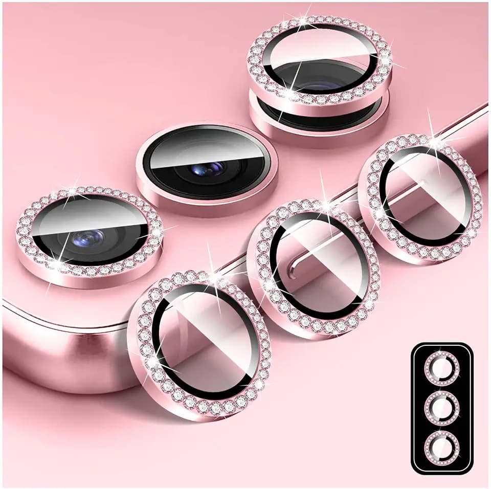 Kucheed Diamond Camera Lens Protector for Samsung Galaxy Z Fold 7, 9H Tempered Glass Back Camera Cover Screen Protector, Bling Anti-Scratch Individual Aluminum Metal Protective Ring
