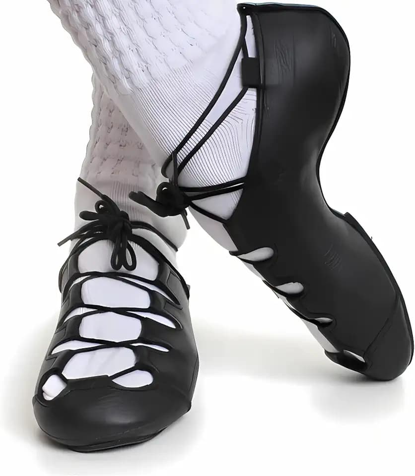 Irish Dancing Shoes - Soft Leather Irish Dancing Pumps Flexible Full Sole Jig Shoes - Handmade Ballett Dance Shoes for Children & Adults Ghillies, Schwarz , 37 EU