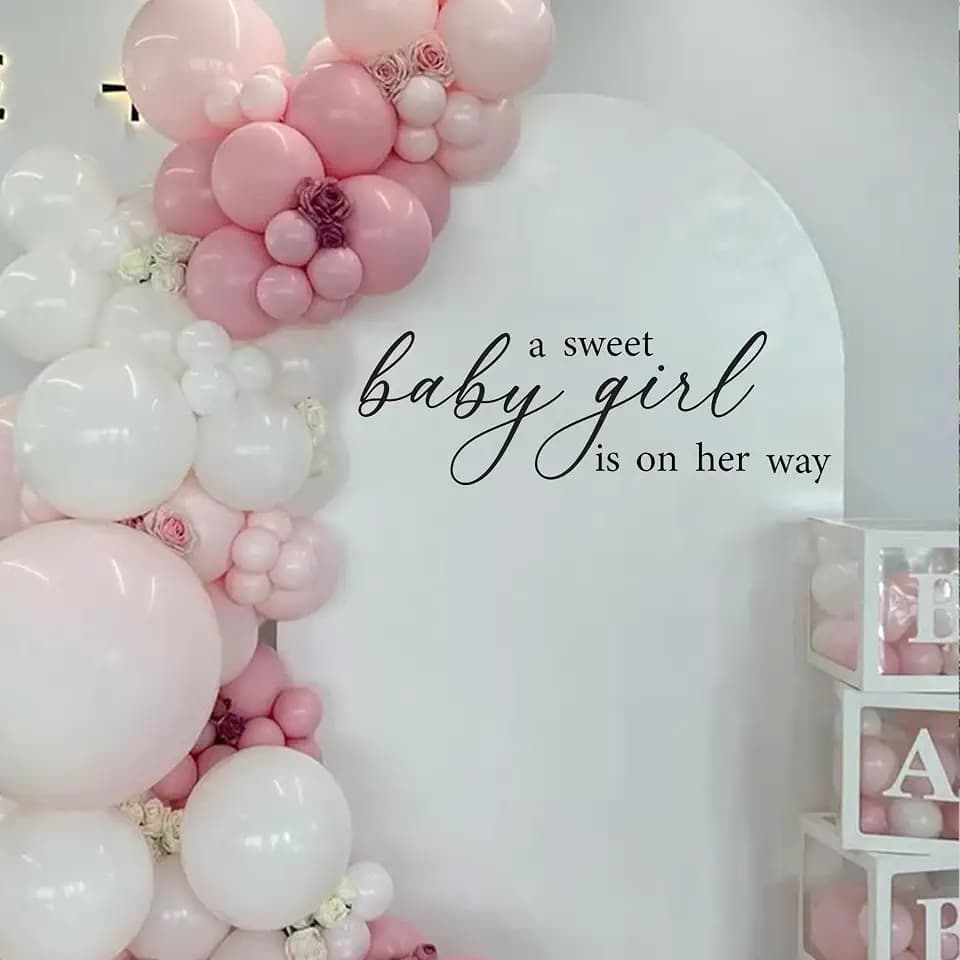 A Sweet Baby Girl is on Her Way Wall Decal