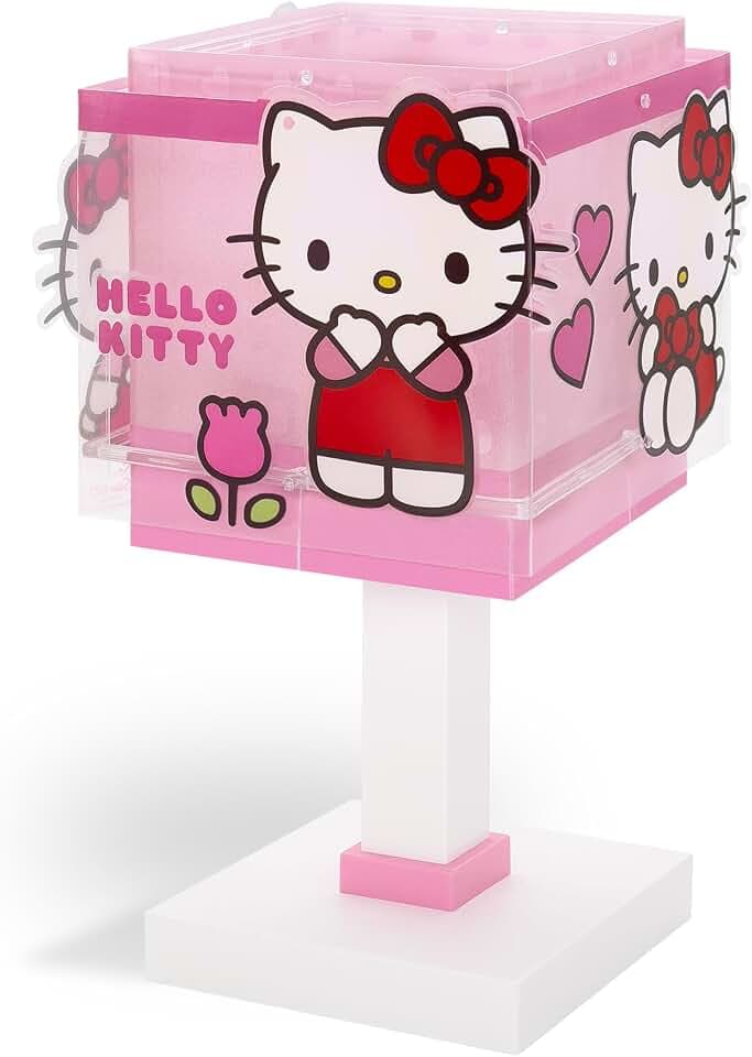 Dalber Kinder Tischlampe Nachttischlampe Hello Kitty, 73261, G4-4W LED - Glühbirne enthalten, Rosa