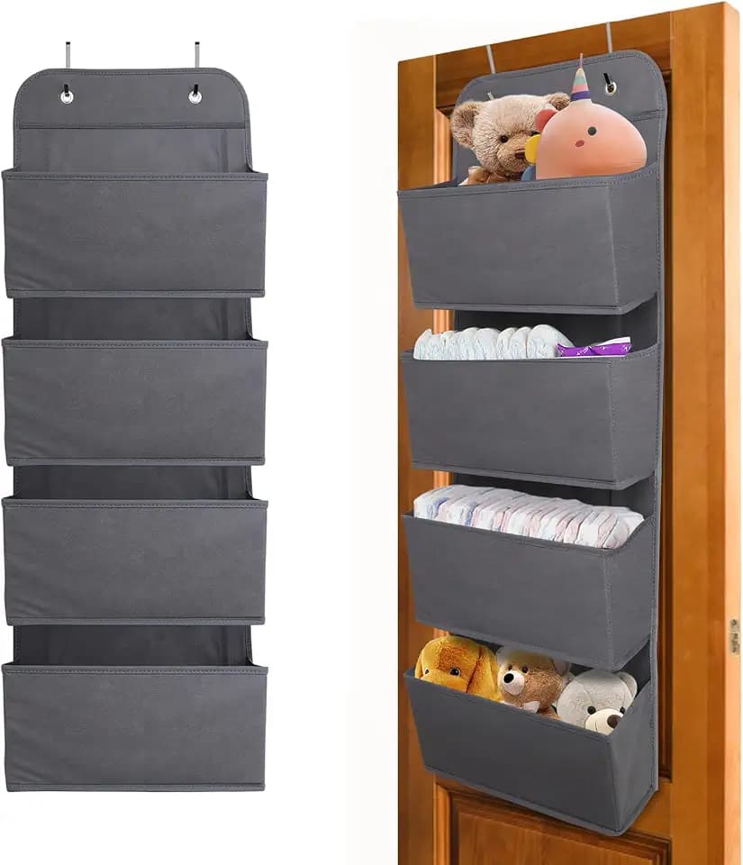 ManGotree Aufbewahrungs-Organizer mit 4 Taschen, platzsparend, Dunkelgrau