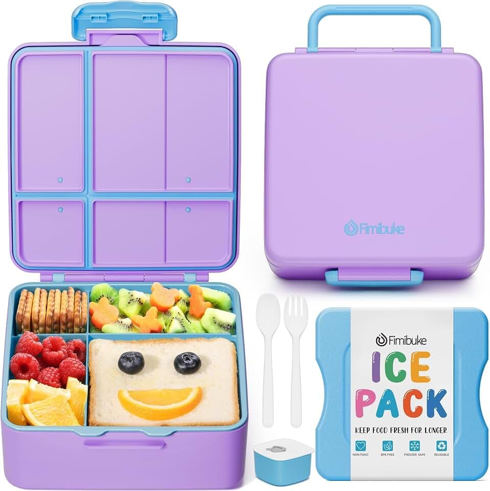 Fimibuke Chill Bento Box for Kids, Toddler Lunch Box with Built-In Ice Pack