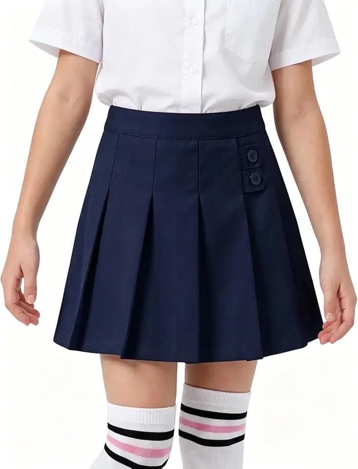 Spring&Gege Faltenrock für mädchen，Schuluniformen Sport Hosenrock Einfarbig Tennisrock mit Innenhose,Kurzer Tanzrock für Auftritte