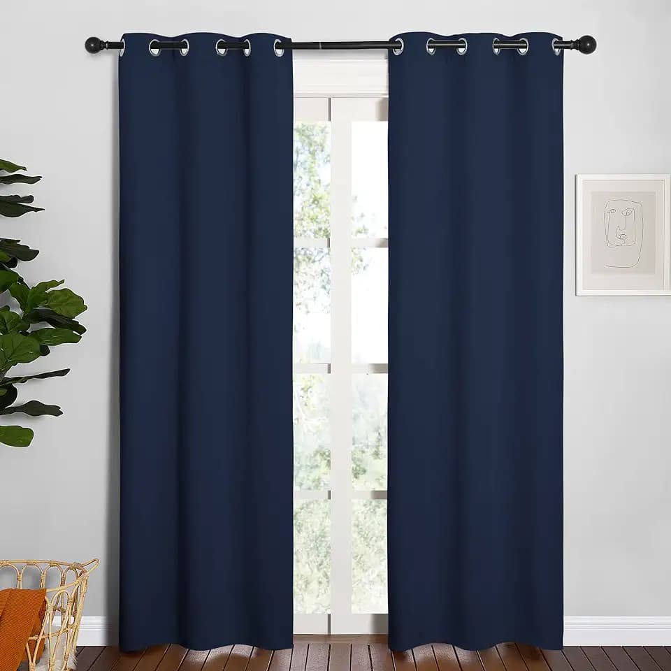NICETOWN Blackout Curtain Panels, 1 Pair, 34 by 84-inch, Navy