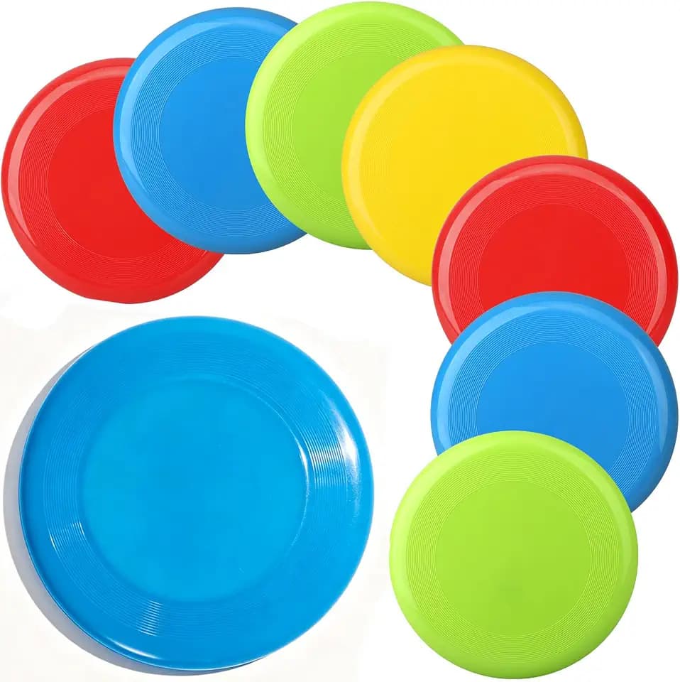 Sand Beach Toys, Jumbo 8" Flying Disc Toys For Kids Adults, Sport Yard Disc Toy For Outdoor Beach Accessories Backyard, Lawn, Park, Flying Ring Gift Set Boys Girls, Holiday Stocking Stuffer(8 PACK)