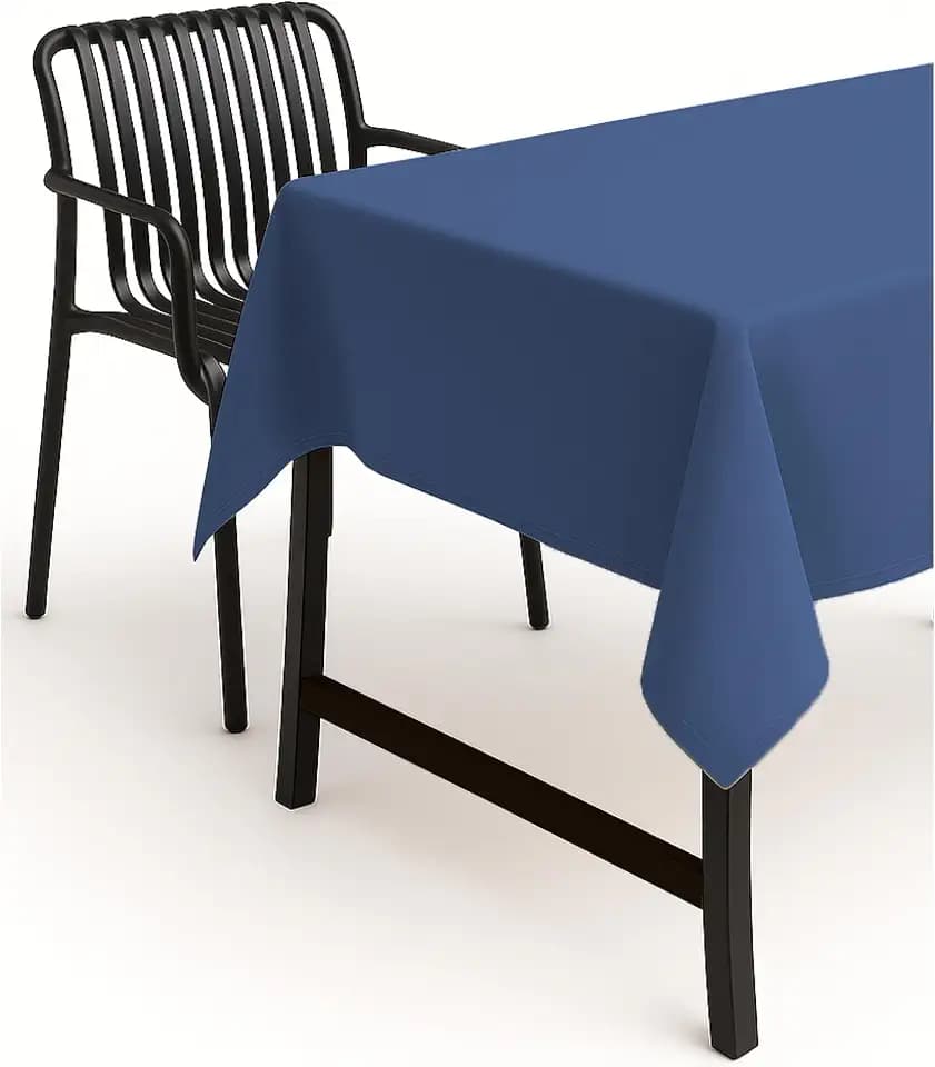Tischdecke 110 x 140 cm Blau Leinenoptik Lotuseffekt Fleckschutz Bügelfrei Tischtuch