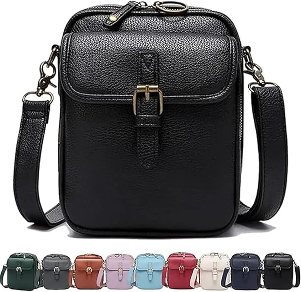 Leather Crossbody Bag for Women,Anti-Theft Messenger Bag with Large Capacity,Built-in Purse Card Slots Shoulder Sling Bag