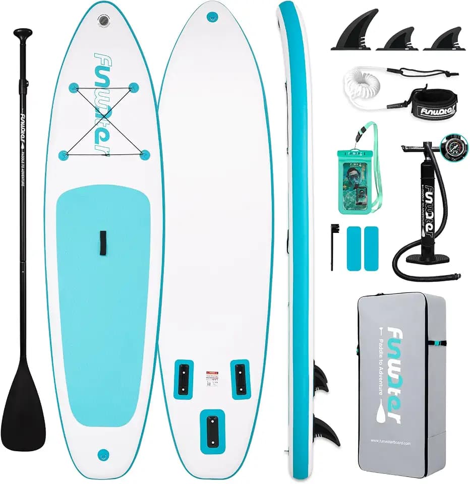 FunWater Inflatable Stand Up Paddle Board with Beginners SUP Accessories