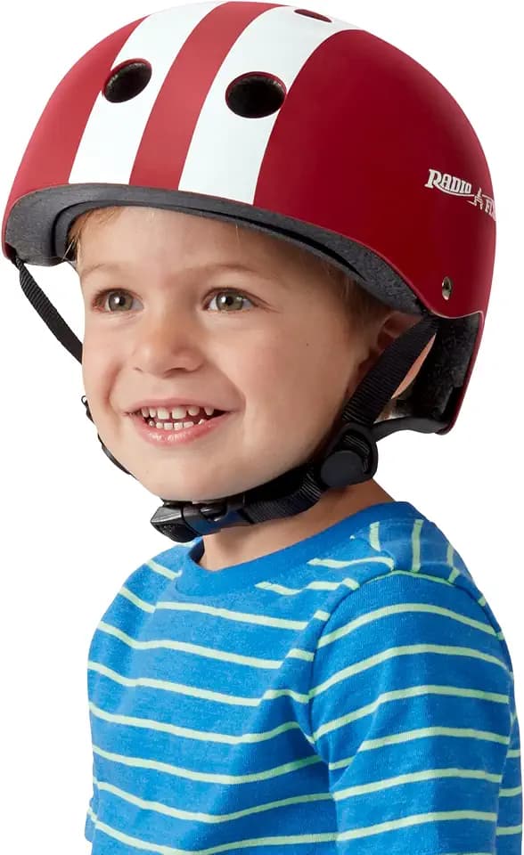 Radio Flyer Kids Helmet, for Kids 2-5 Years Old, Red, Adjustable Size