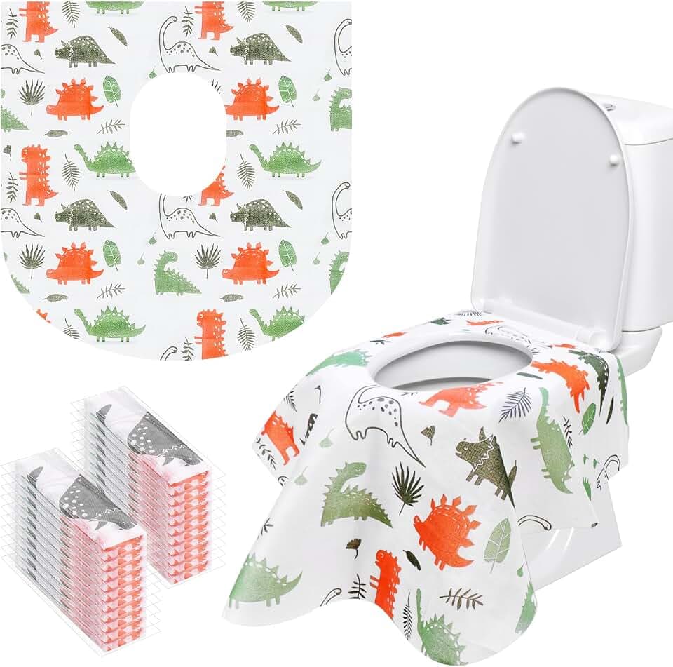 20 Stück Einweg Toilettensitzbezug, Einweg Toilettenauflage für Kinder, Toilette Auflage Sitzbezug Übergroßer XL WC-Sitz Matte Toilettenpapier für Einkaufszentren, Krankenhaus, Büro
