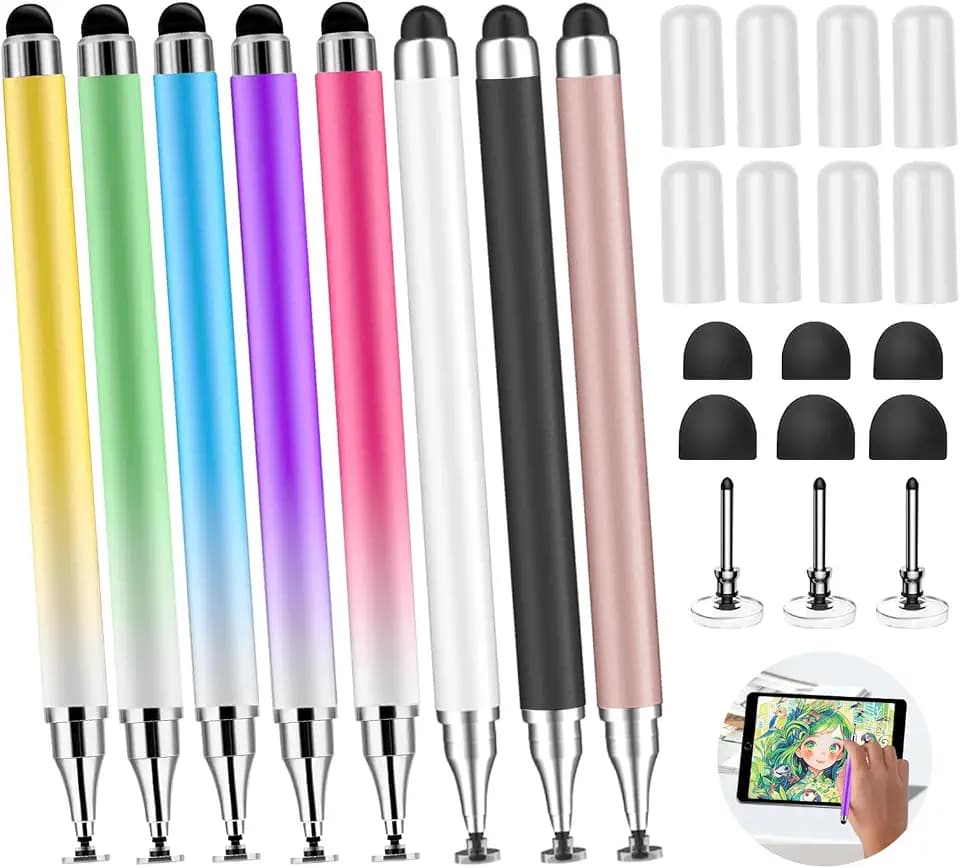 8Pcs Stylus Pen for Touchscreen,iPad,iPhone,3 in 1 Stylus Pen