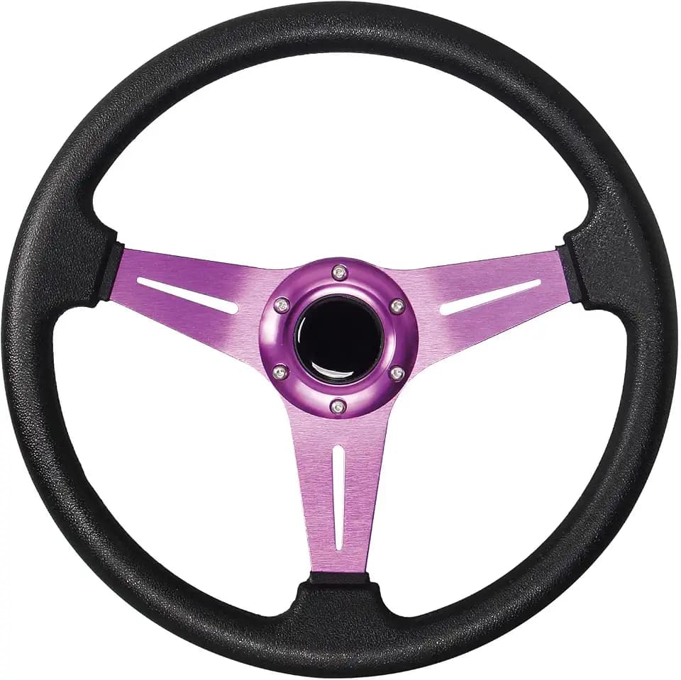350mm 13.8”Flat Auto Racing Steering Wheel with Purple Spokes