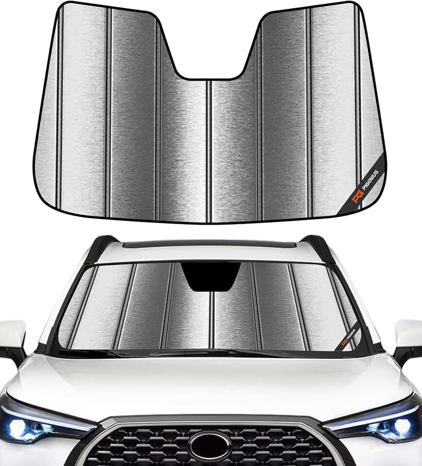Pigenius Windshield Sun Shade for Toyota Corolla Cross 2022-2026 - Metallic