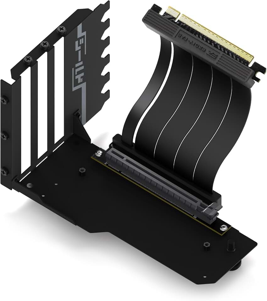EZDIY-FAB Shield Vertikaler GPU Halterung,115 mm PCIe 4.0 Riser,Schwarz