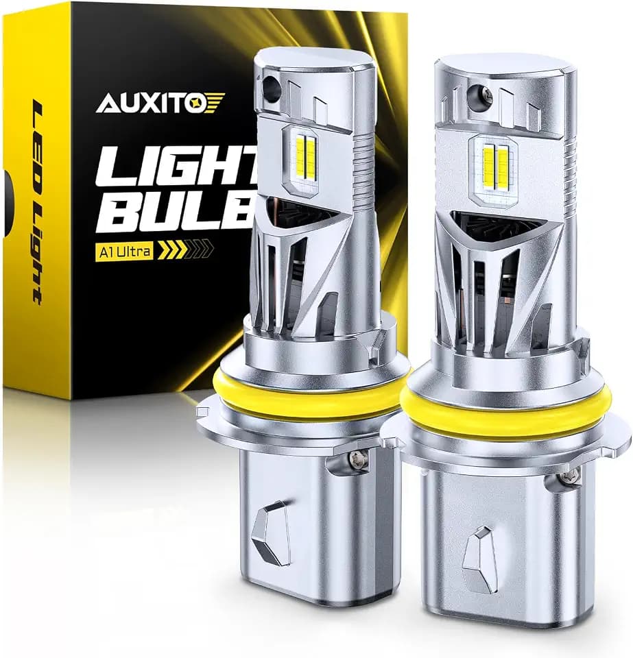 AUXITO Latest 9007 Bulbs, 50000LM 1000% Brightness 6500K Cool White