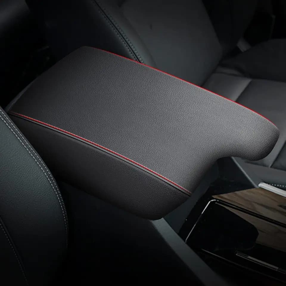 AOMSAZTO Console Armrest Cover for Honda Accord 2013-2017 Red Stitches