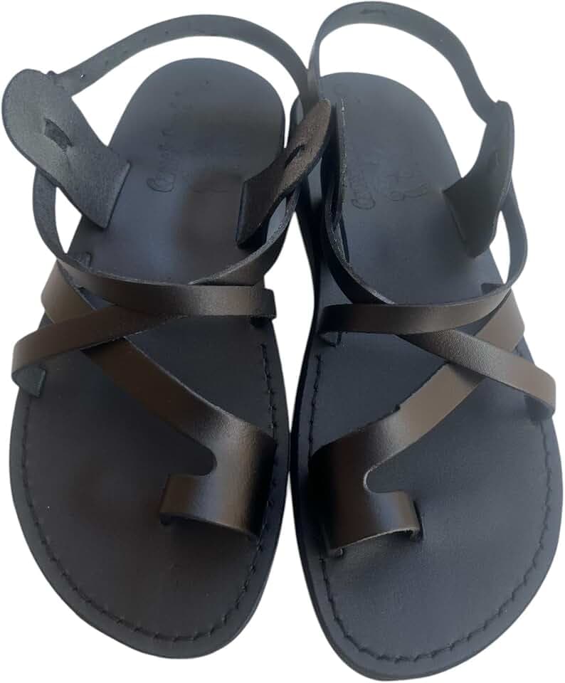 LION OF JUDAH MARKET Biblical Jesus Unisex-Erwachsene Echtes Leder Jesus Schwarz Braun Sandalen Beliebter Stil 6