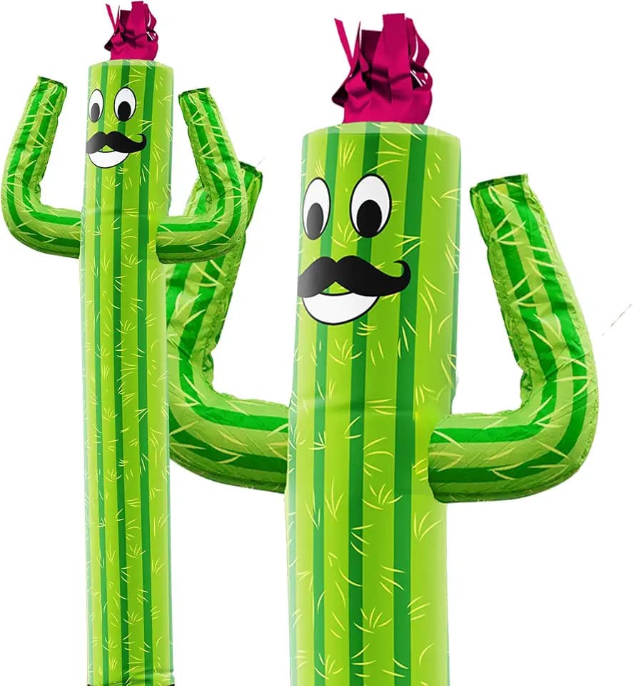 LookOurWay Air Dancers Wacky Waving Inflatable Tube Man Attachment - 6 Feet Tall Advertising Air Dancer Waving Man Inflatable Tube Guy - Blower Not Included - Cactus