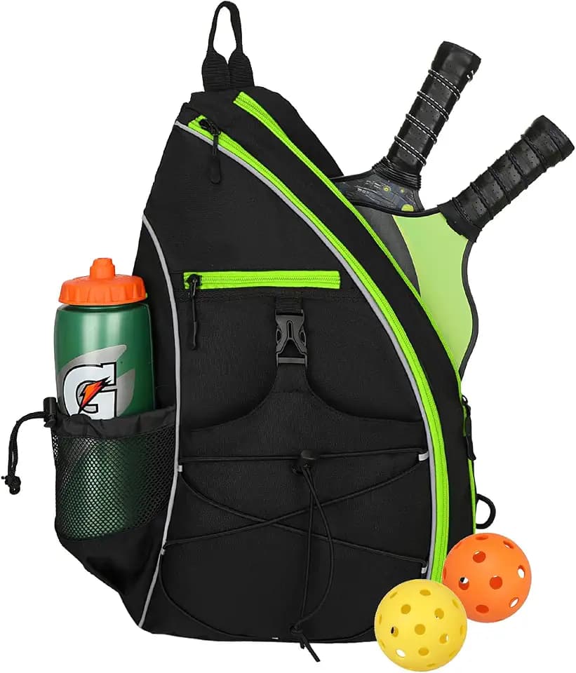 Goloni Pickleball Sling Bag for Men Women, Lightweight Pickleball Backpack with Fence Hook