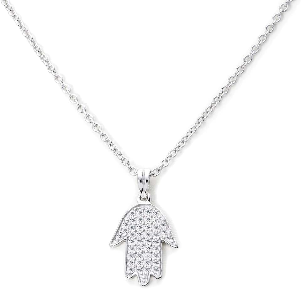 Ankra Damencollier 45cm mit Handanhänger 925er Sterling-Silber rhodiniert VNAKRJ-NL0024