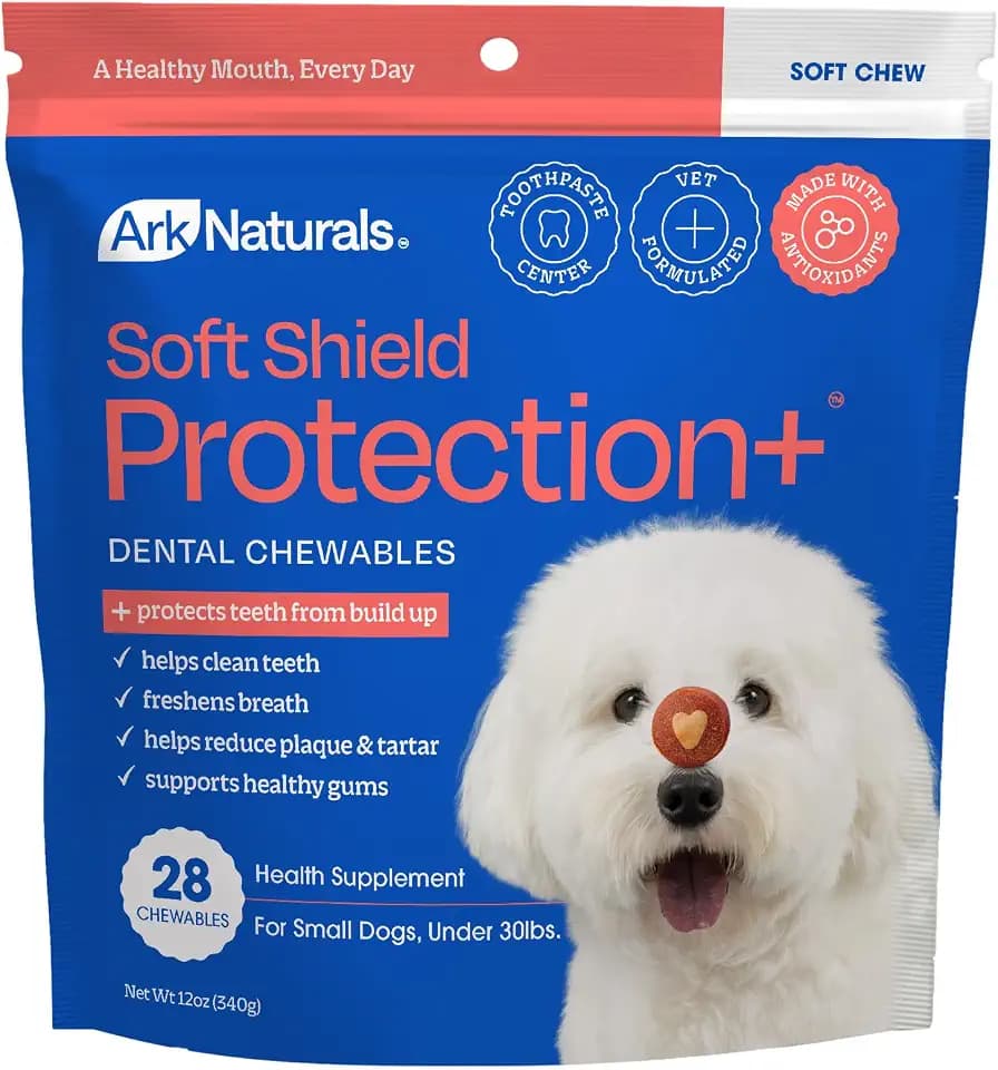 Ark Naturals Soft Shield Protection+ Brushless Dog Dental Treat, Small 28ct