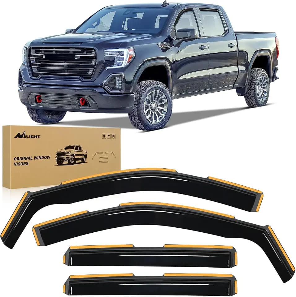 Nilight in-Channel Rain Guards for Silverado/Sierra 1500 2019-2026, 4PCS
