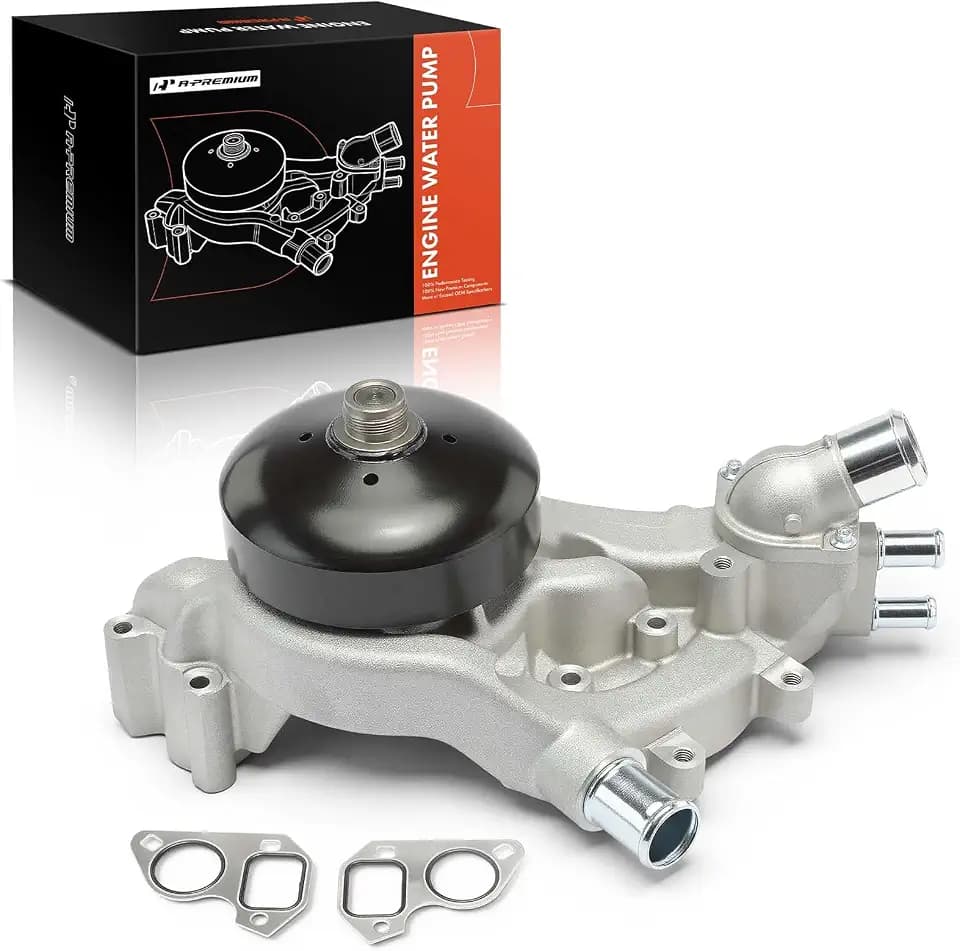 A-Premium Water Pump (W/ Thermostat) Compatible with Chevy, GMC, & Cadillac Models, 4.8L 5.3L 6.0L - Silverado, Tahoe, Suburban, Sierra, Yukon, H3 - Replace# AW6009 45002 252-901