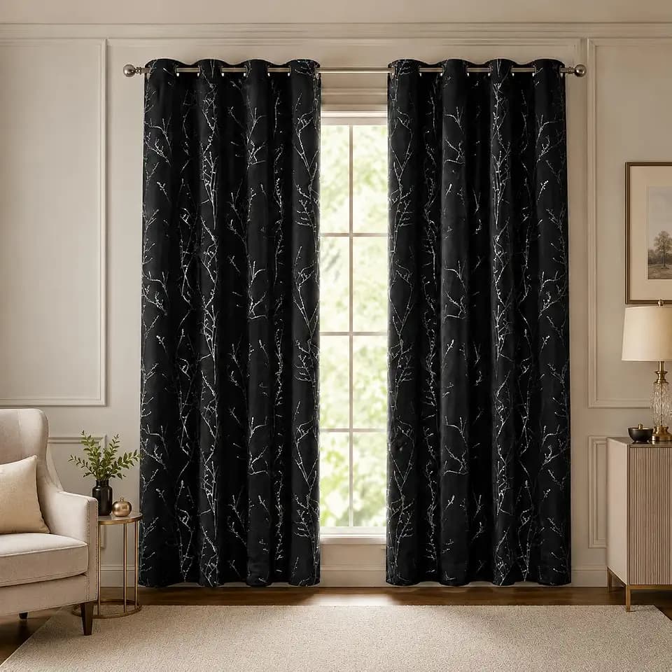 Deconovo Living Room Curtains 45 Inches Long, Blackout Curtains for Bedroom