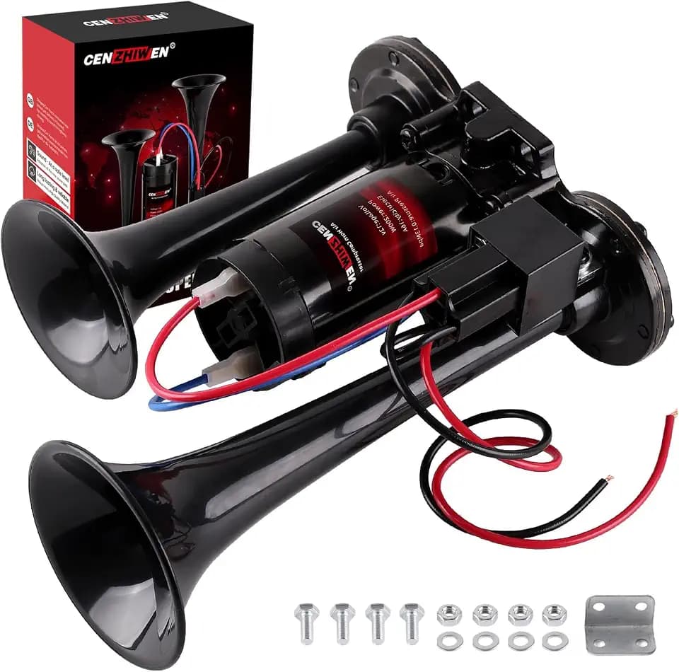 Universal 12V Air Horn Kit for Car/Truck with All-in-One Air Compressor