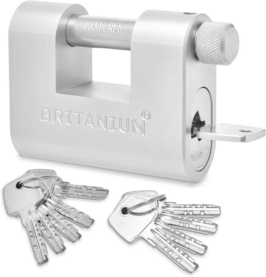 BRL85 Heavy Duty Lock with 10 Keys - [Weather Resistant] - [Anti Drill Cylinder] - High Security Padlock for Gate, Shipping Container, Garage