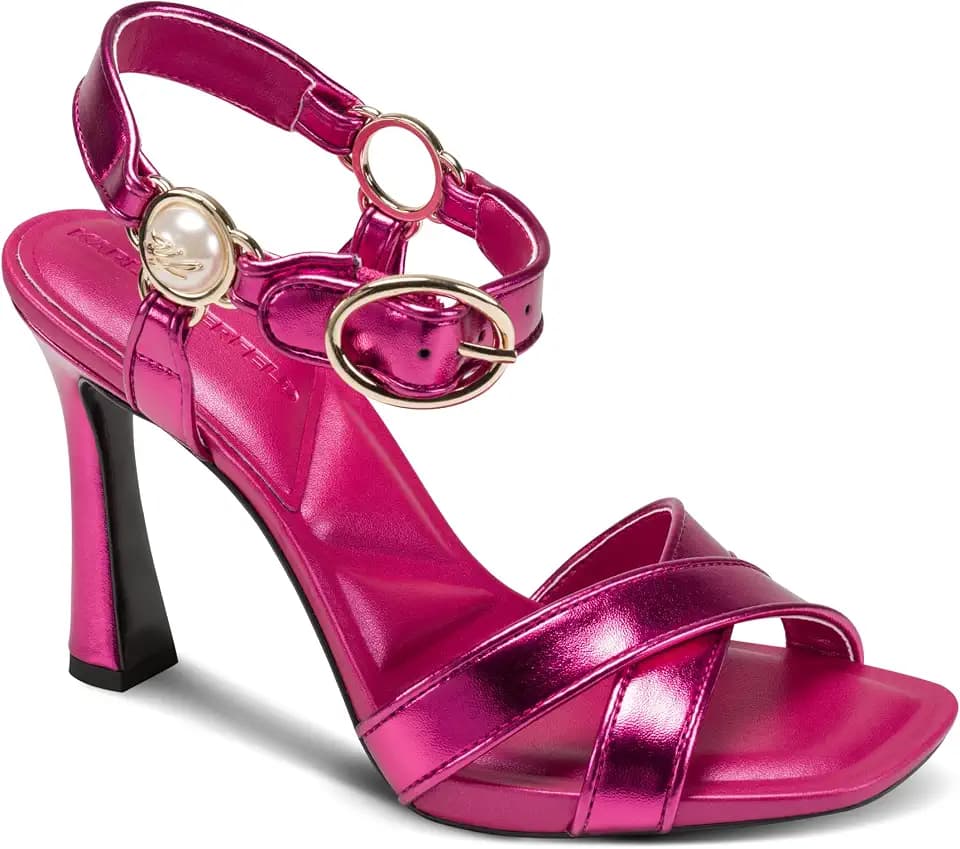KARL LAGERFELD Women's Daelin Ankle Strap Evening Dress Heel