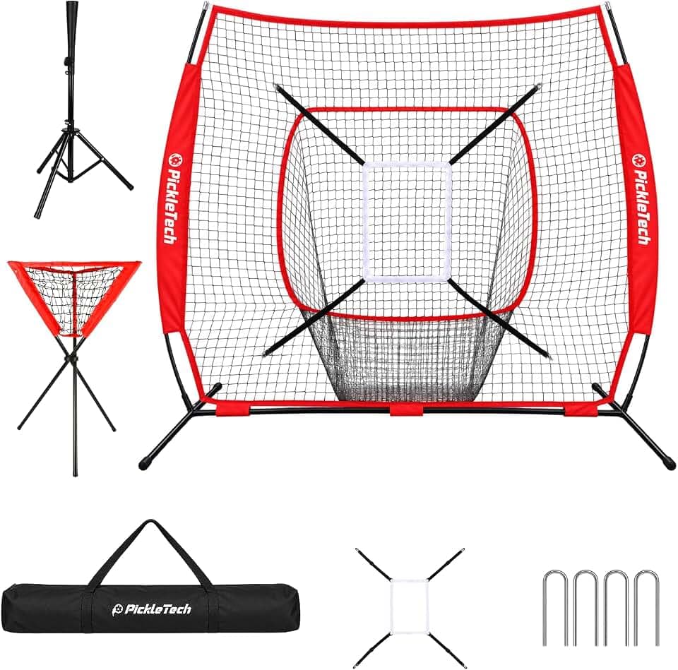 9 Hole Pitching Net with Strike Zone, Pitching Net Baseball Pitching Net