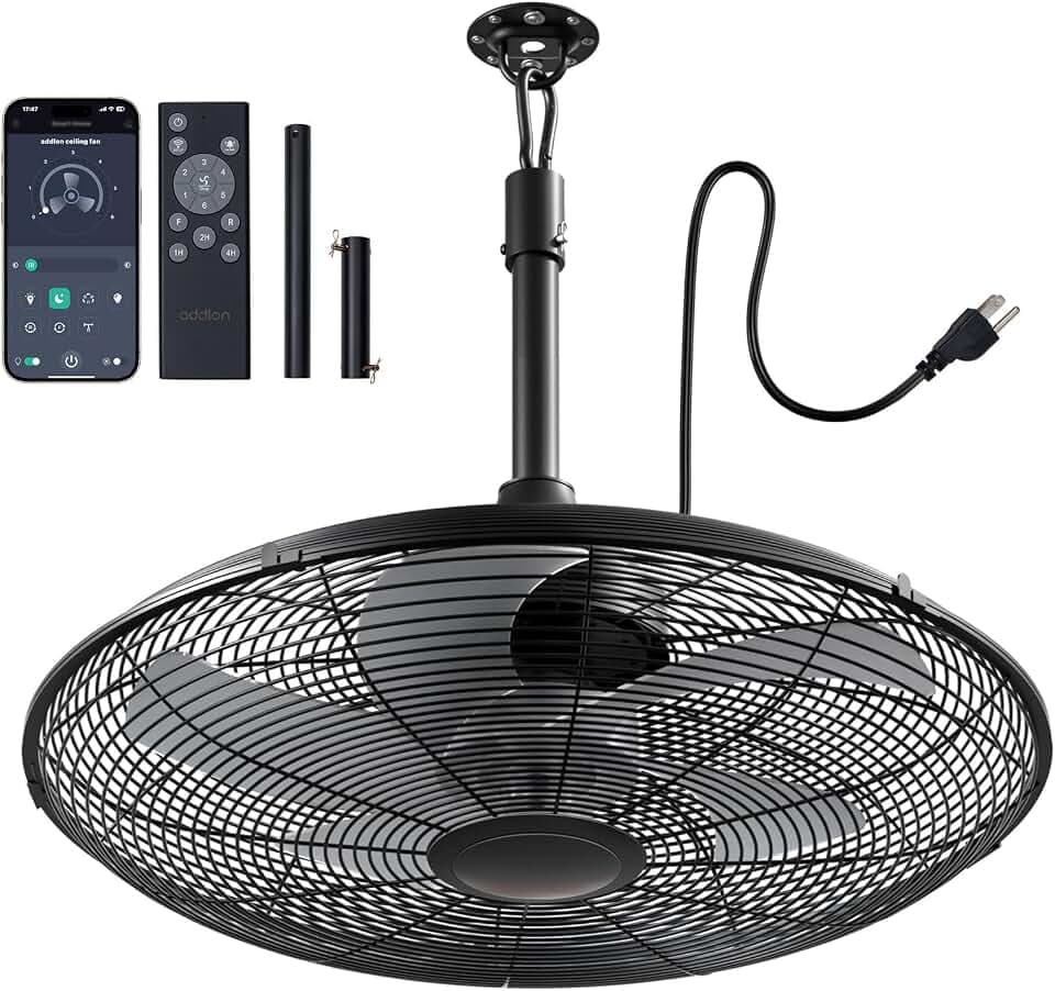 addlon 20 Inch IP65 Plug In Outdoor Fans for Patios, Remote & APP Control