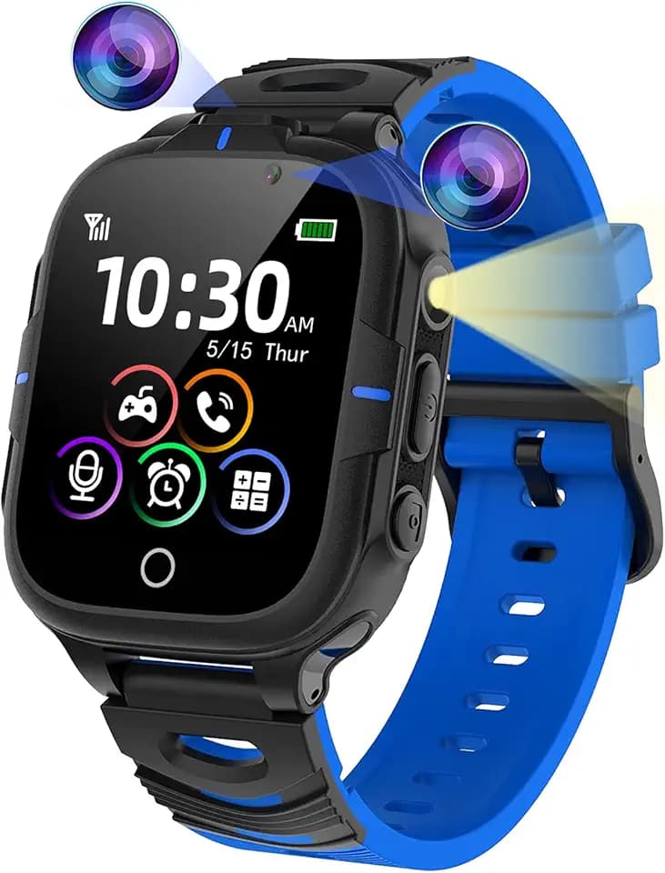 Smartwatch Kinder, Kinder Smartwatch mit Telefonanruf, SOS, 24 Spiele