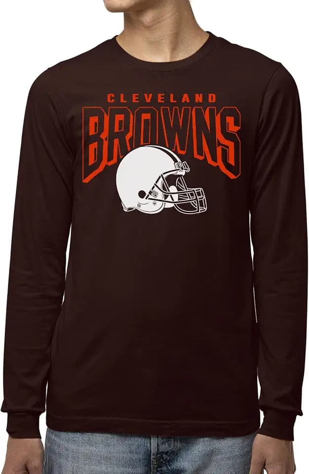 Junk Food Clothing x NFL - Unisex Adult Bold Logo - Officially Licensed Long Sleeve T-Shirt